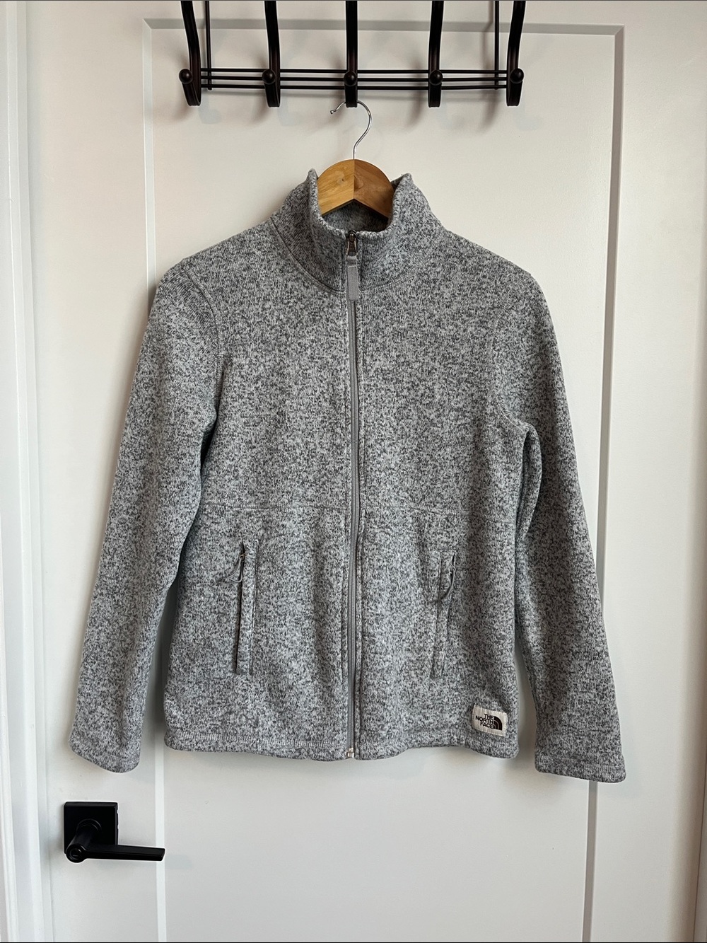 The North Face Heather Gray Sherpa Fleece Jacket - Women's Size M